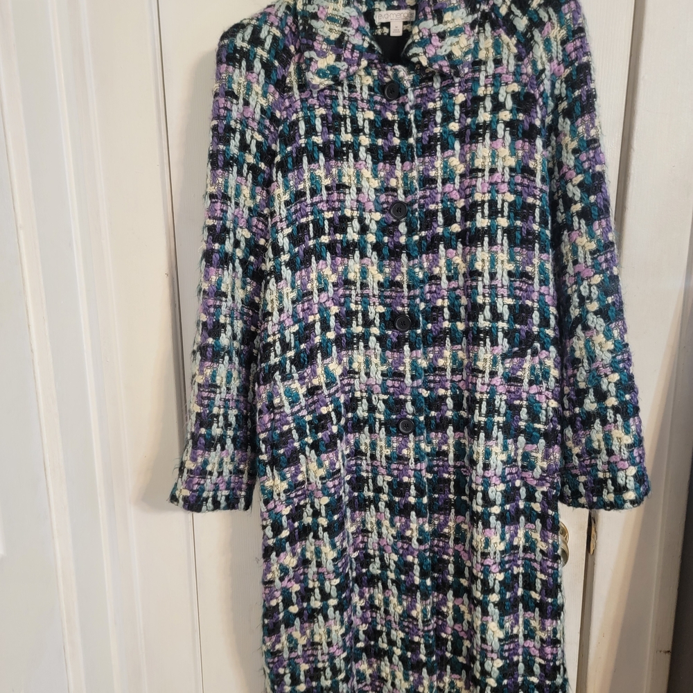 Eva Mendes For New York and Company Multicolor Tweed Coat